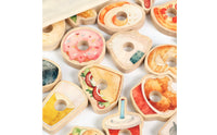 Food Threading Beads Hand-Eye Coordination Wooden Threading Beads Set Wooden Stringing Toy Toddler Lacing Toy with Cord Safe