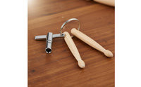 2 Pieces Portable Drum Key Keychain Decorative Tiny Drum Stick Key Loop Long-Lasting for Rehearsal