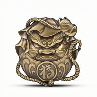 Bronze-Gold Metal Car Emblem Easy Install Car Emblem with Mascot Face Decorative Auto Badge Premium for Riders