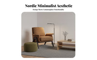Nordic Design Upholstered Wood Frame Armchair Minimalist Upholstered Wooden-Frame Armchair mid-centuryera Modern aesthetic Lounge Chair high resilience Foam padding for Homeowners, Readers, Adults
