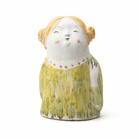 Girl Figurine Stylized Ceramic Figurine Hand-Painted Tabletop Sculpture for Interior Decorators, Art Collectors, Shelf, Living Room, Entryway