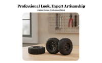 4 Pieces Wheel Rims High Grip RC 4x4 Vehicle Tire Set Rough Terrain Tires