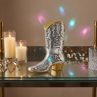 Reflective Tiles Disco Style Boot Ornament Sparkling Disco Boot Ornament Glossy Finish