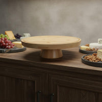 Wood Cake Display Elegant Appearance Wooden Cake Stand Shatterproof Multifunctional Serving Platter for Weddings, Parties