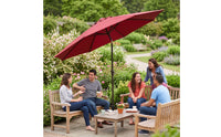 Outdoor Umbrella with Water-Filled Base-Fill Tilting Patio Umbrella Sturdy for Homeowners, Cafe Owners, Backyard, Garden, Poolside