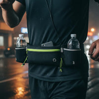 Waterproof Water Bottle Belt Bag Hands Free Hydration Belt Phone Pocket Running Waist Pack Adjustable Strap for Jogging