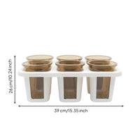 Planting Tray with Pots Drainage-Friendly Six-Slot Planter Tray Strong Nursery Pot with Drain Holes for Hobbyists