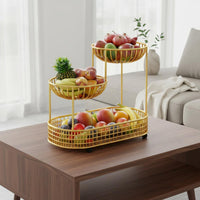Fruit Basket Ventilated Design Strong Load-Bearing Countertop Snack Holder for Living Room, Kitchen, Pantry