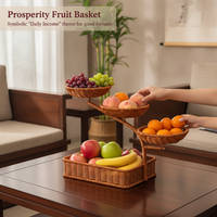 Multi-tier Fruit Basket with Decorative Stand for Living Room, Afternoon Tea, and Dried Fruit Display