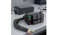 Relay Box with Pre-Wired Harness Heavy Duty Automotive Relay Fuse Box Hassle-Effortless Neat for DIY Mechanics, Engine Bay