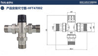 All-Copper Large-Diameter Thermostatic Mixing Valve DN32/DN40/DN50