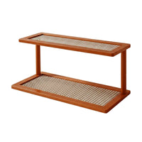 2-Tier Organizer Shelf Stable Structure 2-Tier Wooden Organizer Easy Assembly Desktop Storage Rack for Cabinet, Washroom, Office