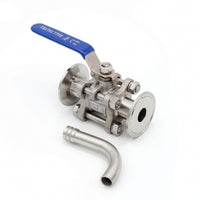 1.5 Inch Ball Valve with Rotating Arm Smooth Rotation Sampling Valve with Tri-Clamp End Long-Lasting Pickup Tube Corrosion-Resistant for Brewing Kettles