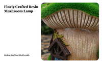 Solar Mushroom House Weather-Resistant Mushroom House Statue Waterproof Resin Garden Luminary for Patio, Balcony