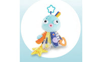 Stuffed Octopus Stuffed Toy Hanging Stroller Toy with Teether Soft Crinkle for Babies, Infants, Newborns