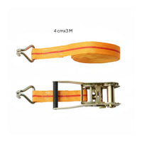 High Strength Polyester Heavy Duty Cargo Strap Long-Lasting Stitching Strapping Strap with Buckle Steel Hooks for Truckers, Trucks