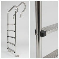 Stainless Steel Pool Ladder No-Embed-Embed Pool Ladder with Handrails Heavy Duty for Homeowners, Swimming Pools
