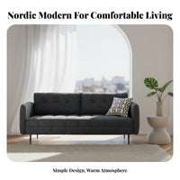Nordic stylish 2-Seater Loveseat Modern Design Upholstered Two-Seater Small Space suitable for Sofa Minimalist design and aesthetic for Apartment Dwellers, pairs, property owners, Living Room, Lounge Area, Bedroom, Office