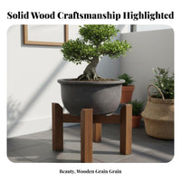 Mortise and Tenon Joint Cross Base Pot Stand Versatile Use Solid Wood Flower Pot Holder Sturdy Construction Aquatic Aquarium Base Natural Aesthetic for Balcony, Living Room, Indoor, Office