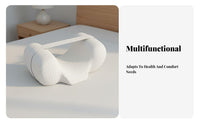 Posture Correction Pillow Memory Foam Roll-Resistant Pillow Ergonomic Design Wellness Product for Post-Surgery Patients, Elderly, Hospital