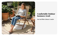 Woven Rope Recliner Foldable Lounge Chair Sturdy Frame Er Proceed Nomic Design for Homeowners, Adults, Balcony, Terrace