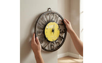 Openwork Vintage Wall Clock Black Frame Round Wall Clock Large 40 Cm Home Decor