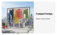 Steel Pipe Dehumidifying Rack Construction Industrial Pipe Clothes Rack Rust-Resistant Heavy Duty Clothes Stand for Balcony, Bedroom, Retail Display