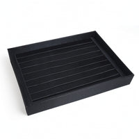 Black Jewelry Display Tray Brushed Jewelry Organizer Tray Rectangular Low-Profile for Showcase
