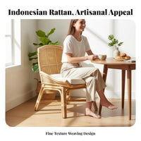 Vintage & design Woven Cane rear Chair Rustic appeal Cane rear Chair Leisurely Comfort Dining Seat Ergonomic rearrest for Design lovers, Restaurant Owners, Balcony, Guesthouse, Living Room, Bedroom
