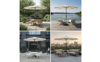 Patio Umbrella with Base Outdoor Central-Pole Umbrella Sunsun-Blocking Parasol Patio Con Base for Garden, Poolside, Beach