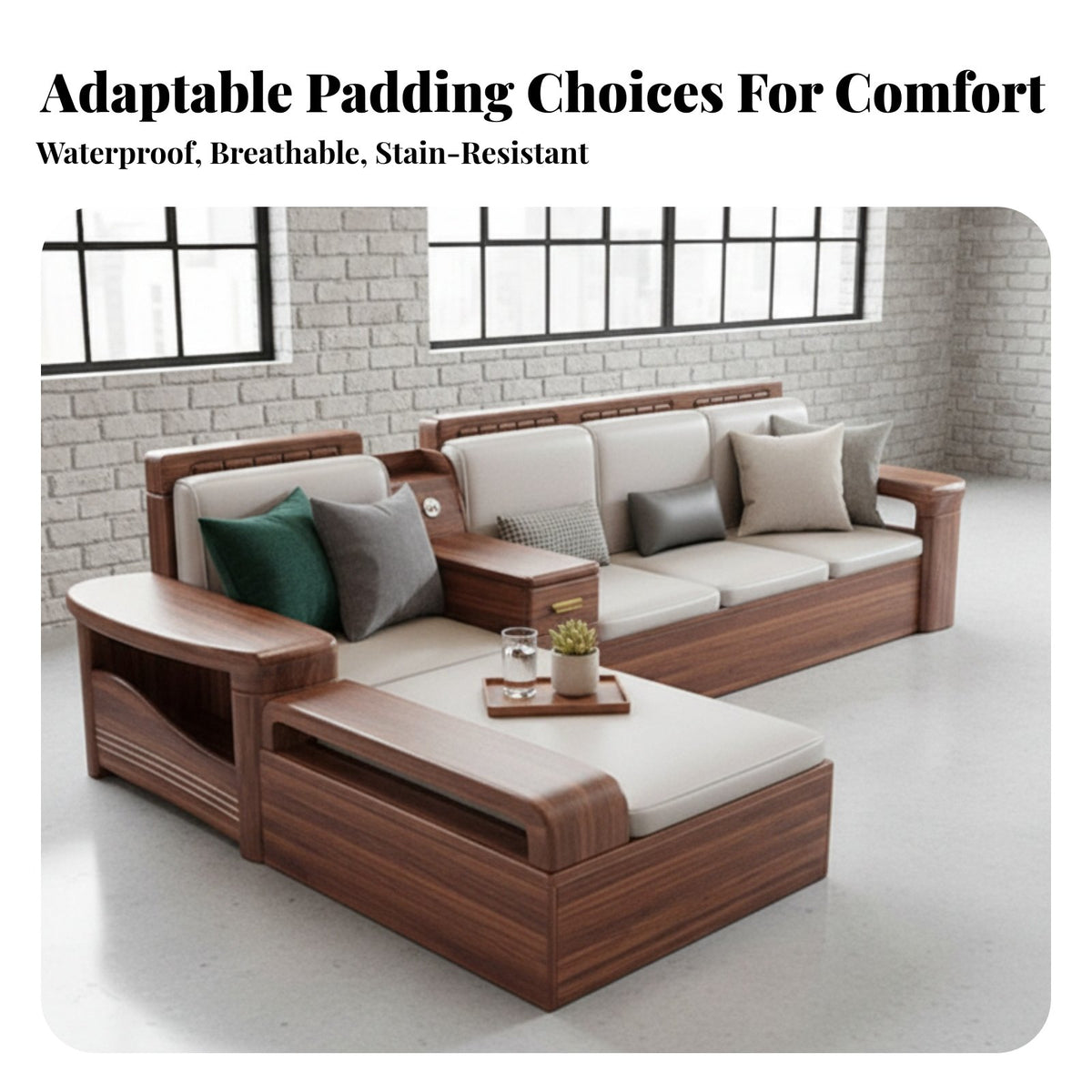 Sofa with Storage Drawers All-Season Use versatile Sofa with Loveseat and Storage Ottoman Space-Saving Design Living Room Furnishing for Families, Condo