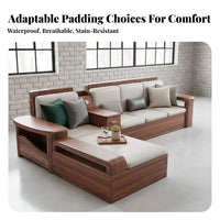 Sofa with Storage Drawers All-Season Use versatile Sofa with Loveseat and Storage Ottoman Space-Saving Design Living Room Furnishing for Families, Condo
