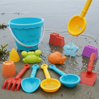 15 Pieces Brightly Colored Sand and Water Toy Set Molded Shapes Beach Sand Toy Set Sieve Sandcastle Building Kit Creative Play for Children, Sandbox
