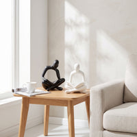 2 Pieces Reading Figurines Matte Reading Statue Minimalist Abstract Human Sculptures for Book Lovers, Readers, Bookshelf, Study Room, Office