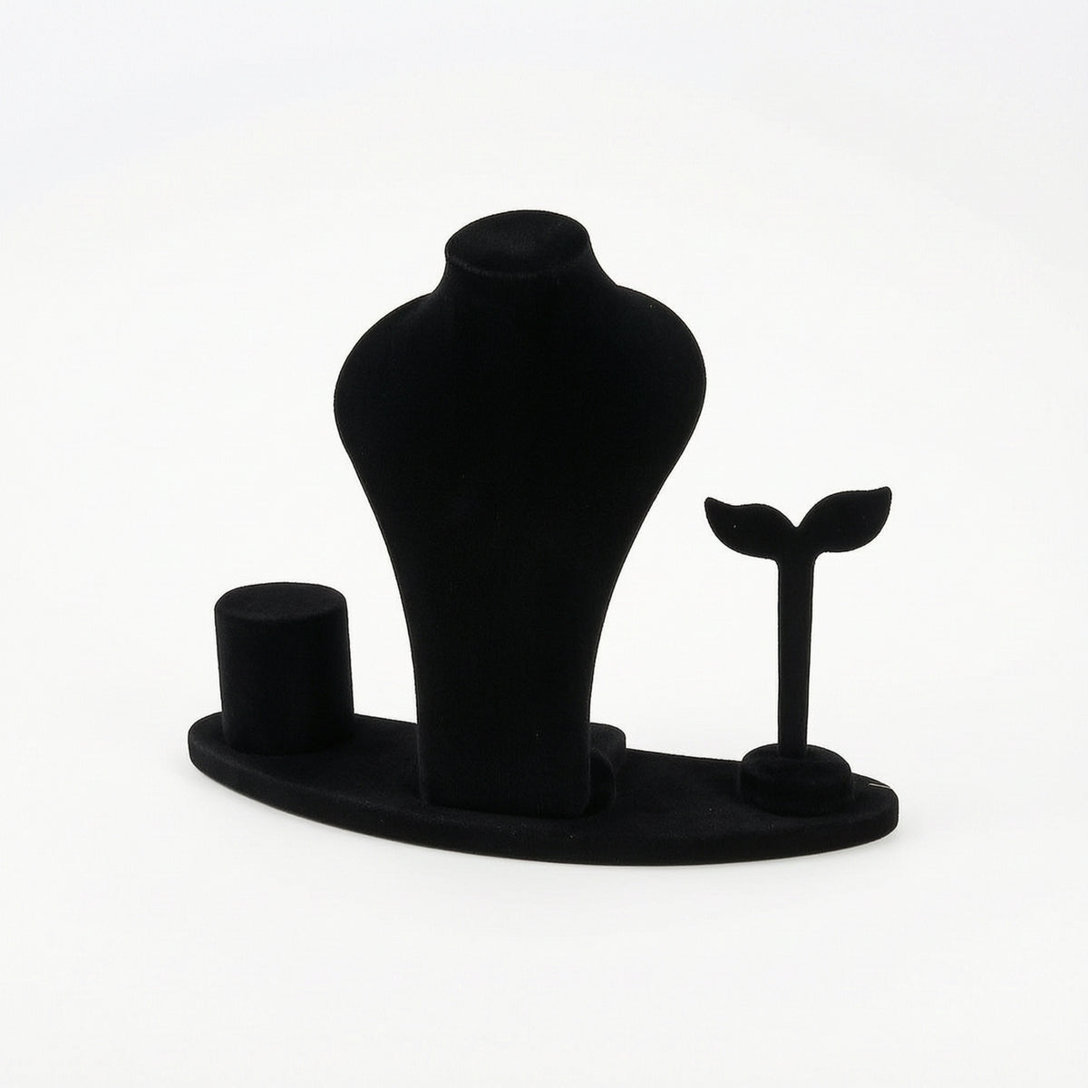 4 Pieces Jewelry Display Set Flocked Jewelry Display with Base Velvet for Vanity