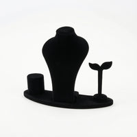 4 Pieces Jewelry Display Set Flocked Jewelry Display with Base Velvet for Vanity