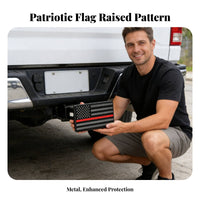 Flag Hitch Raised Design Raised Embossed Metal Flag Tow Hitch Cover Dustproof Automotive Exterior Accessory for Truck Owners