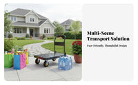 High Load Capacity Foldable Platform Cart Space Saving Foldable Platform Truck Textured Non-Slip Surface Steel Push Cart Dolly Multipurpose for Delivery Personnel, Maintenance Personnel, Office Workers, Factory, Workshop, Stockroom, Garage