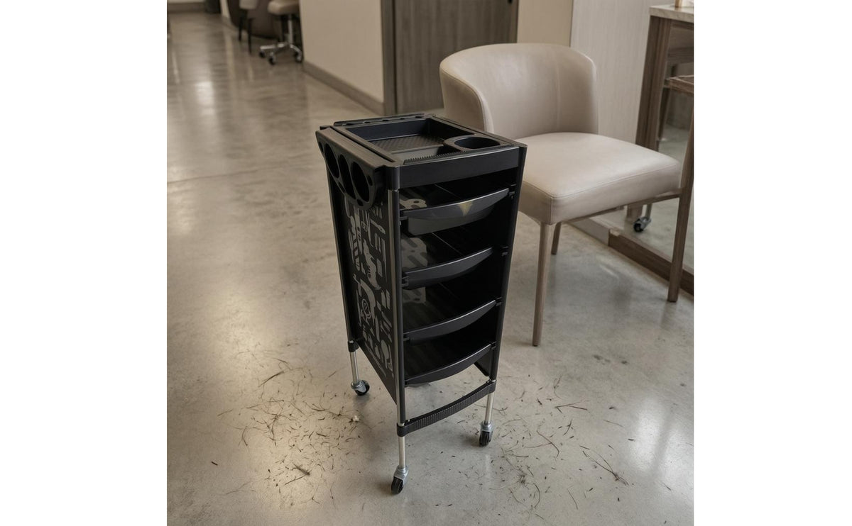 Hairdressing Storage Trolley Pull-out Trays Salon Storage Trolley Tool Graphics