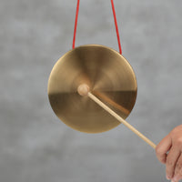 Mini Gong with Mallet Portable Hand Gong with Mallet Wooden Percussion Instrument for Children, Beginners
