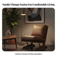 Wabi-Sabi Design Wood Frame suspended Chair Retro design Indoor Furniture Minimalist Aesthetic Lounge Seating adaptable Placement for Interior Designers, Homeowners, Readers, Living Room, perusing corner, Bedroom, Office