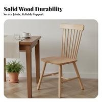 Sturdy Build Spindle Back Dining Chair Stable H-Shaped Structure Nordic Design Backrest Chair Ergonomic Design Wide Seat for Cafe Owners, Homeowners, Families, Restaurant, Reception Room, Bedroom