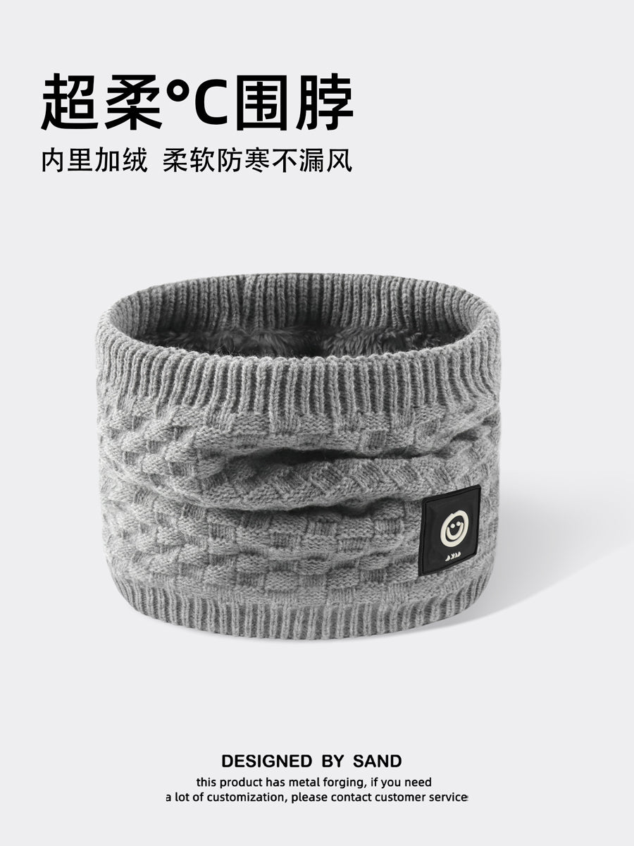 加绒护颈围脖男款冬季加厚保暖护脸骑行脖套女电动车防寒小围巾男