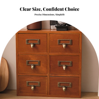 Library Card Catalog Cabinet Rustic Decor Desktop Organizer Compact Size Fully Assembled for Hobbyists, Students, Countertop