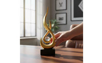 Shaped Statue Elegant Luxury Design Abstract Statue Spiral Sculpture with Crystal Sphere Great Gift Suggestion for Living Room