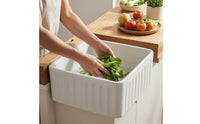 Ceramic Apron Sink Glazed White Farmhouse Sink Ribbed