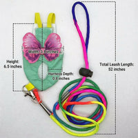 Parrot Harness and Bird Walking Leash, Decorative Vest Style Outdoor Bird Harness, Polyester Flying Harness for Pet Bird Flying Training Use 142