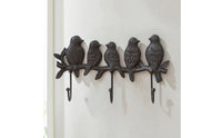 Bird Hook Rack Rustic Bird Coat Hook Rack Cast Iron Key Holder Nature-Inspired Hardware Heavy Duty for Homeowners, Entryway