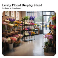 Large Capacity Multi-Tier Florist Rack Space-Saving Tiered Flower Container Holder Stable and Sturdy Frame Storage Fixture Easy Assembly for Wedding Planners, Shop Owners, Homeowners, Balcony, Patio, Living Room