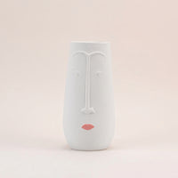 Ceramic Face Vase Textured Sculptural Face Vase Minimalist Decor for Living Room, Entryway Console